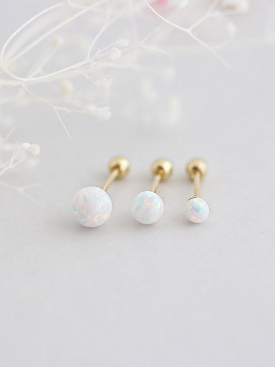 14K Gold Opal cartilage earring 20g