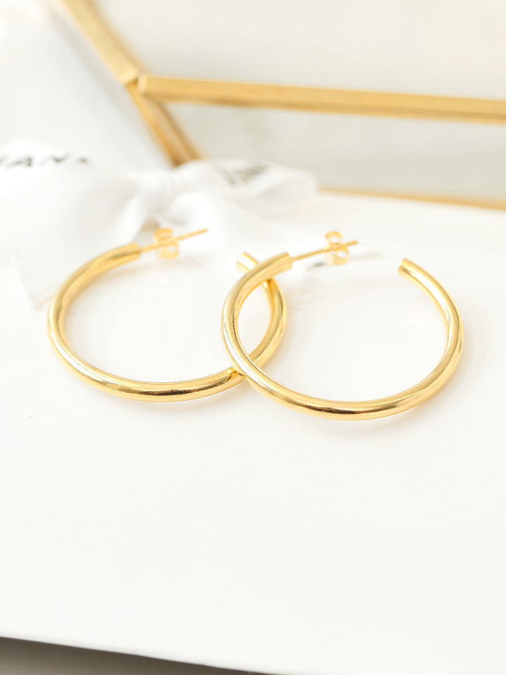 925 Silver Bold Hoop Stud Earring