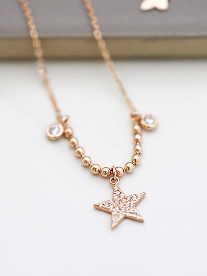 14K Gold Star Charm Anklet