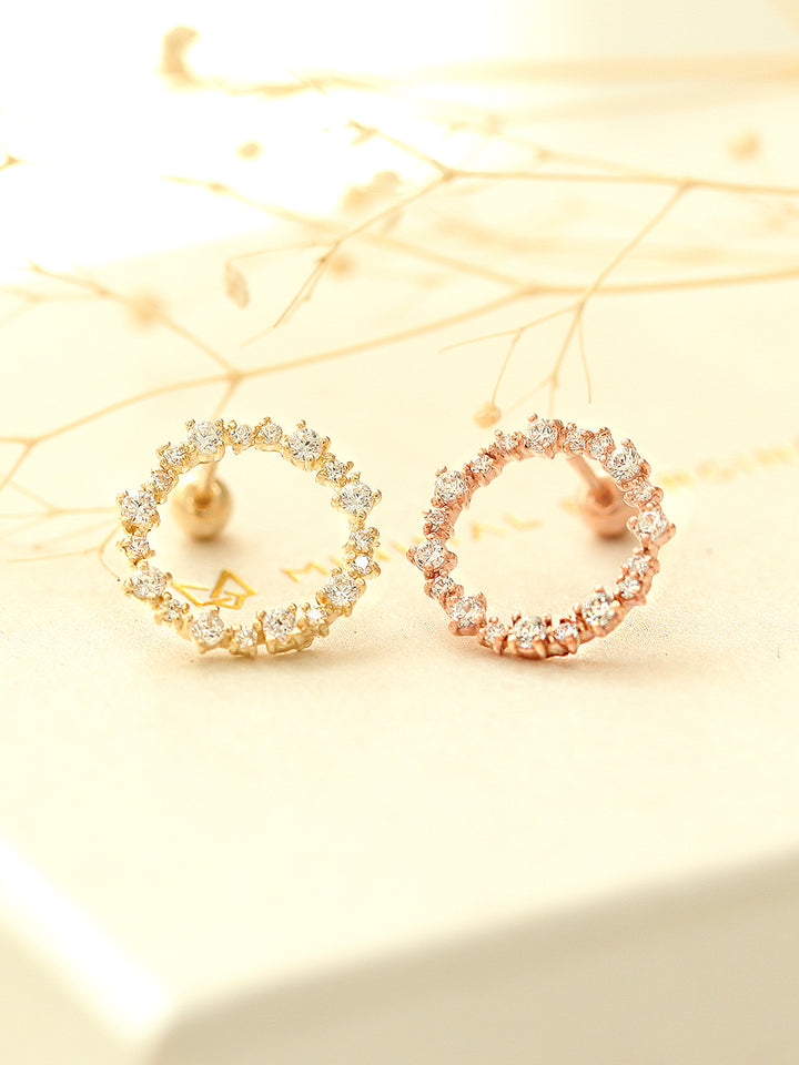 14K gold CUBIC CIRCLE cartilage earring 20g