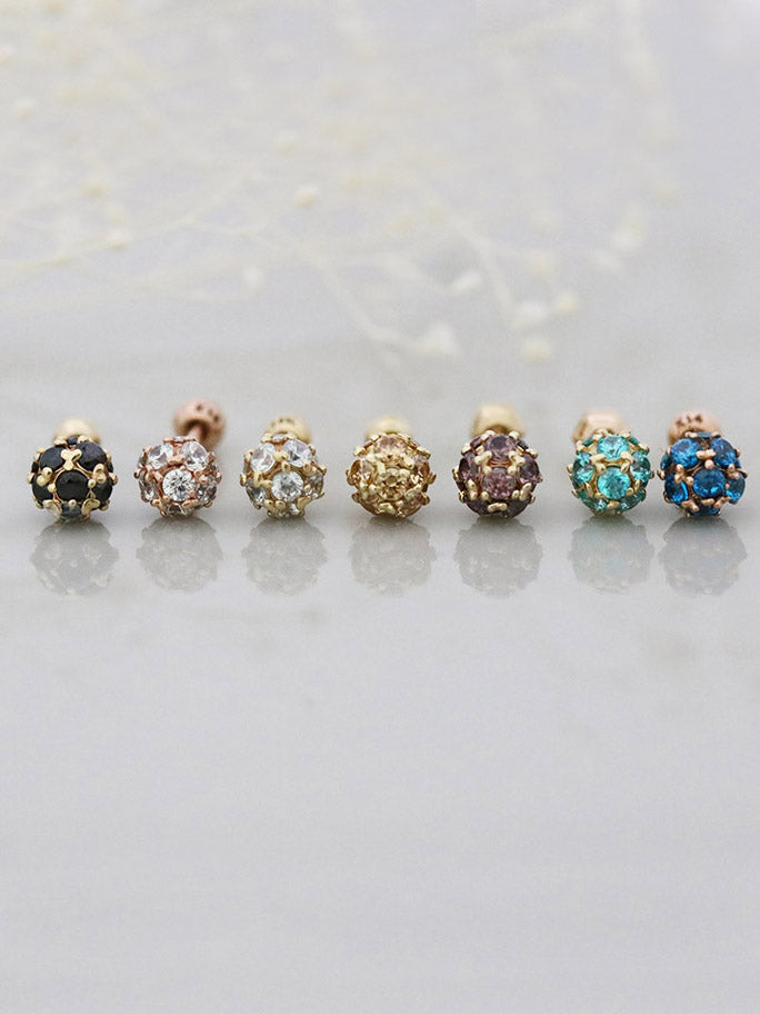 14K Gold Classic Cubic Ball Piercing 18g