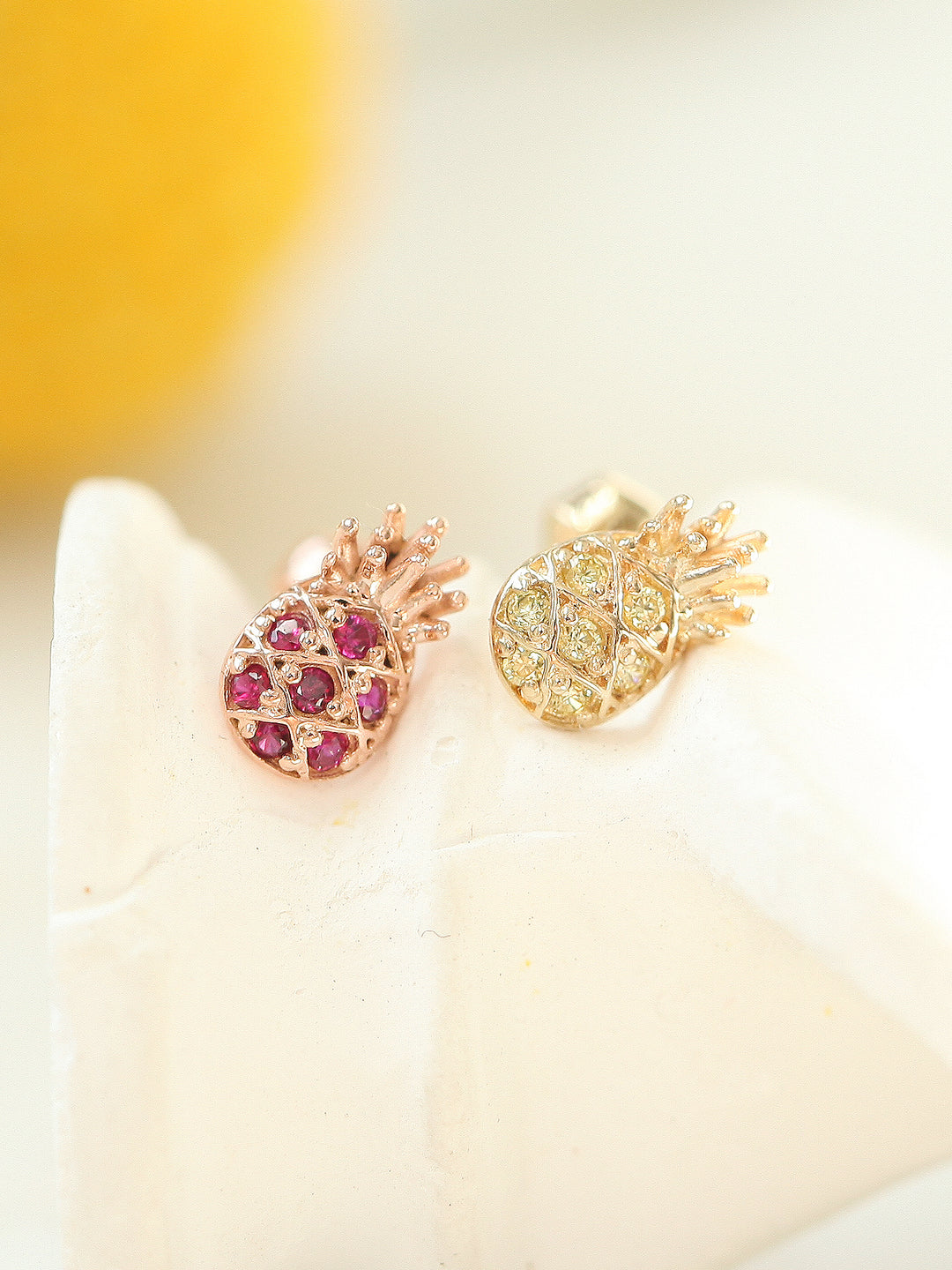 14K Gold Pineapple Cartilage Earring 18G16G