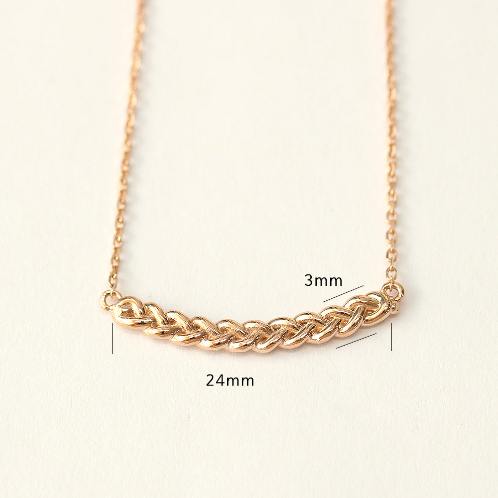 14K 18K Gold Curve Knot Chain Necklace