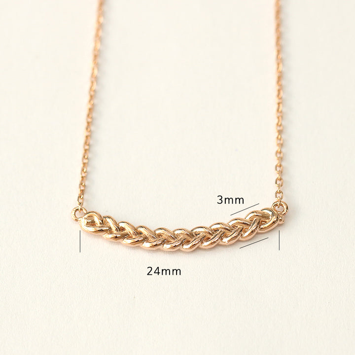 14K 18K Gold Curve Knot Chain Necklace