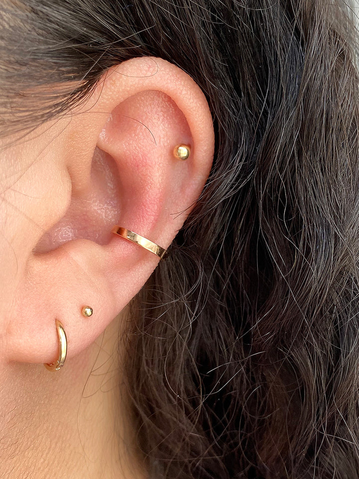 14K Gold Simple Line Ear Cuff