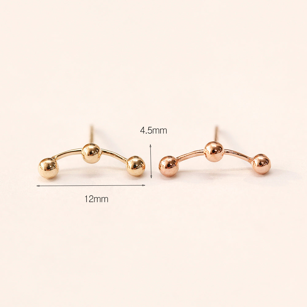 14K Gold Ball Constellation Stud Earring