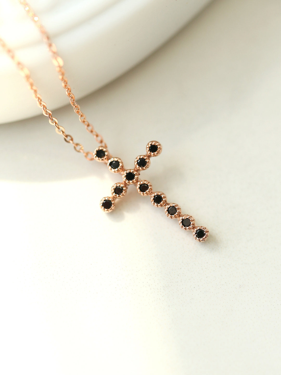 14K 18K Gold Cubic Cross Necklace