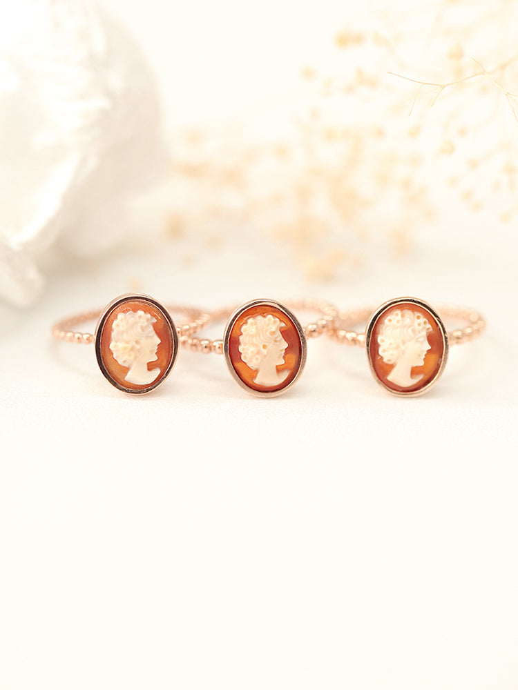 14K 18K Gold Cameo Ring