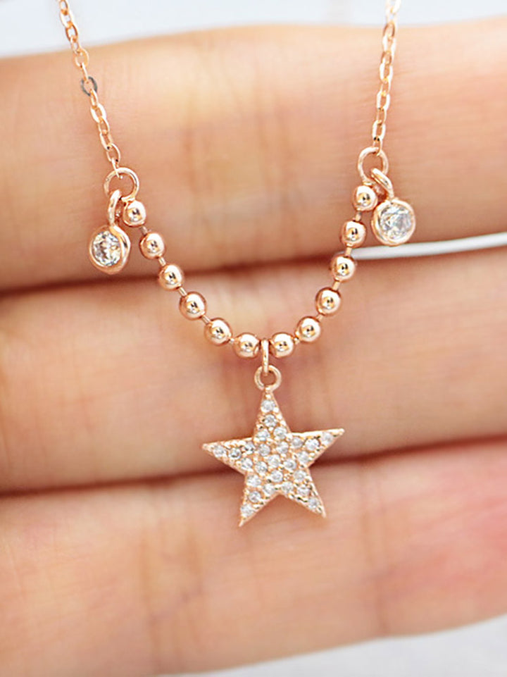 14K Gold Star Charm Anklet