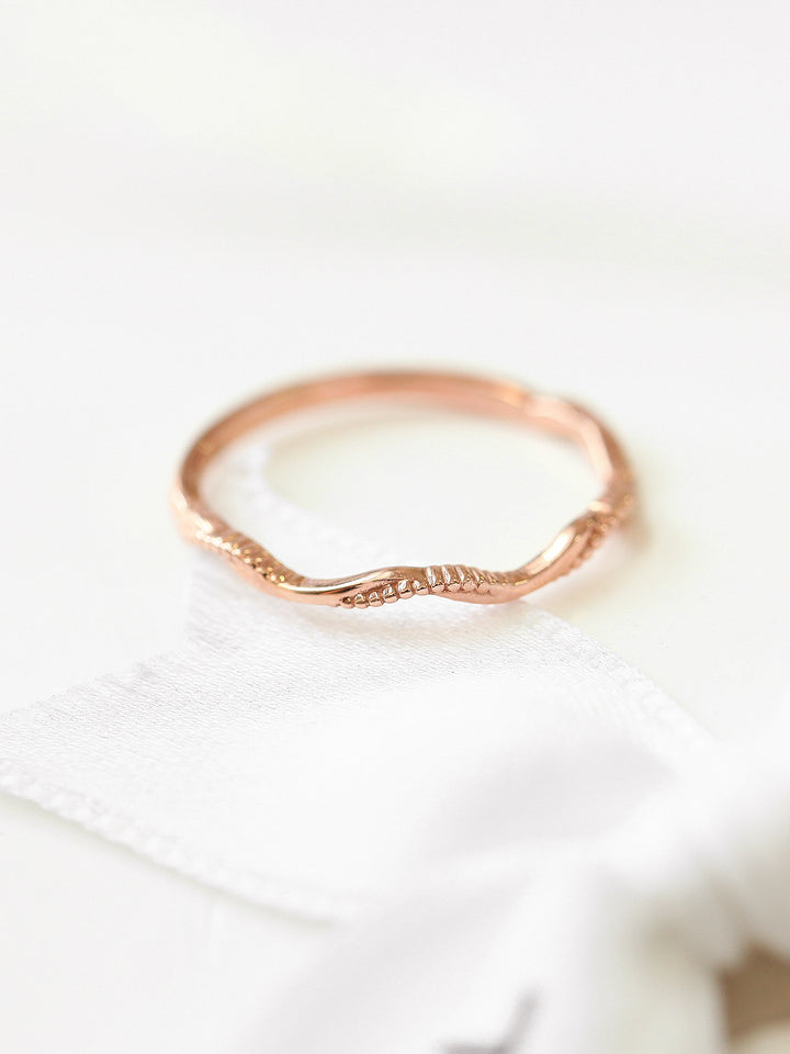 14K 18K Gold Wave Layered Ring