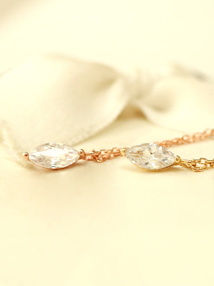 14K 18K gold Crystal Cubic Necklace