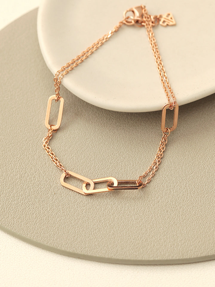 14K 18K Gold Clip Link Chain Bracelet