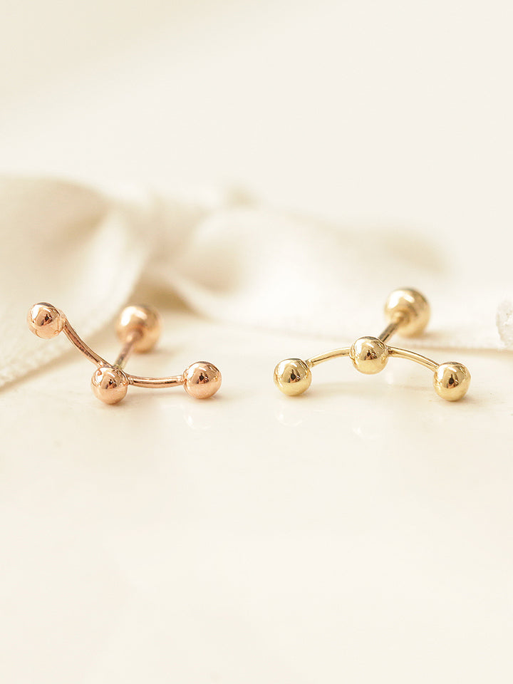 14K Gold Constellation Ball Cartilage Earring 20G