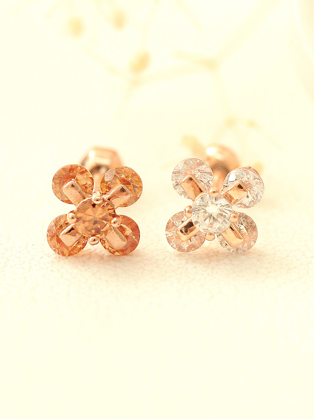 14K Gold Cotton flower cubic Cartilage Earring 18G16G