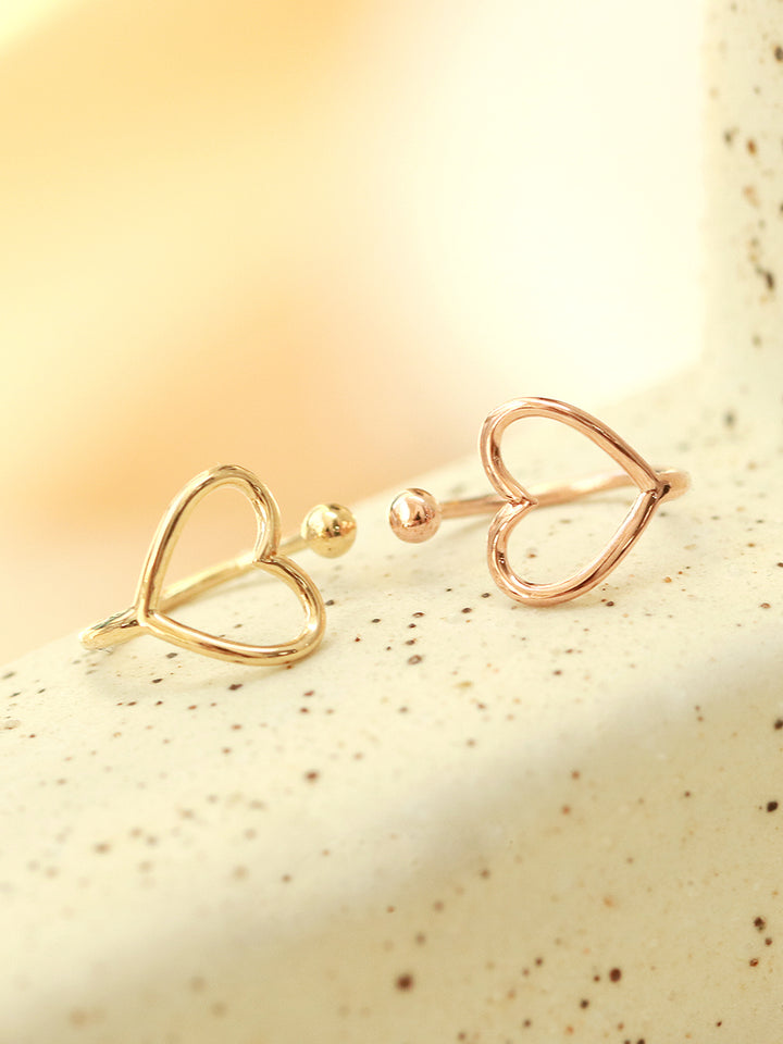 14K Gold Heart Point Ear Cuff