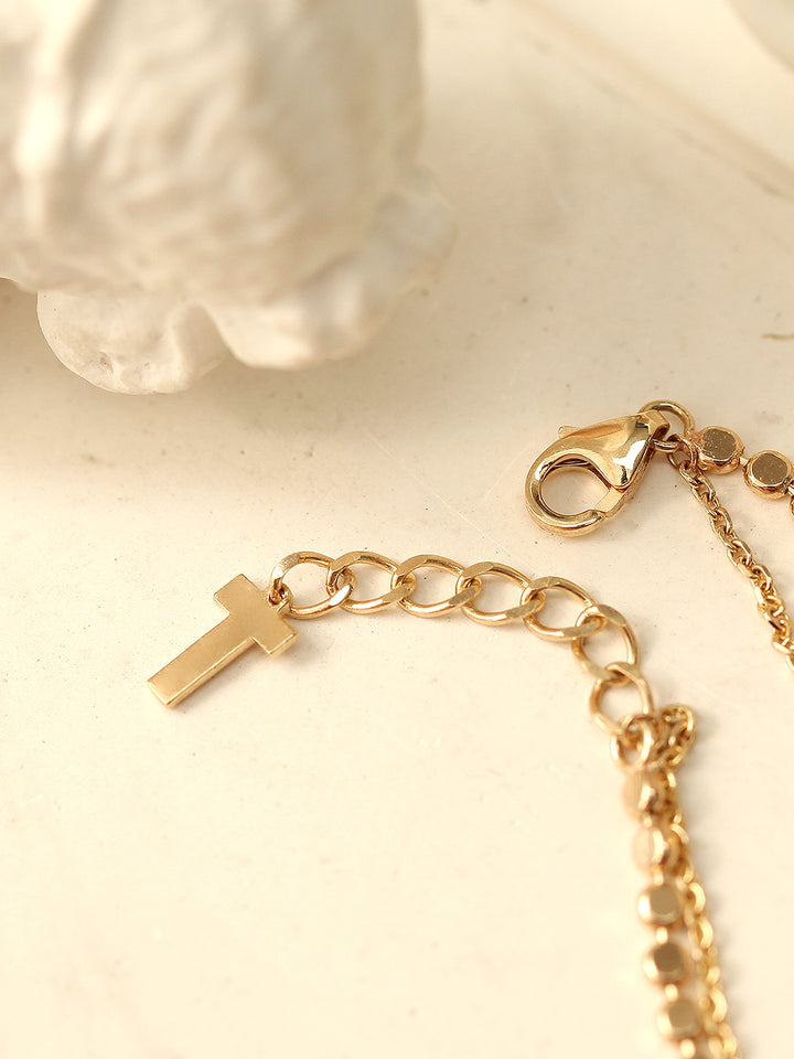 14K 18K Gold Coin Chain Bracelet