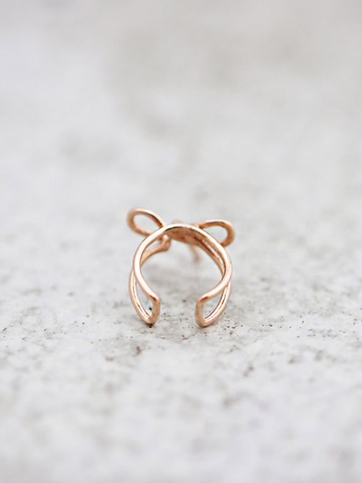 14K Gold ribbon ear cuff