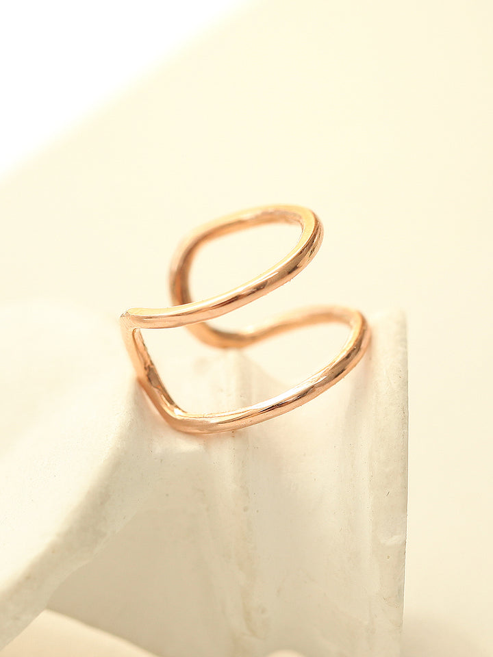 14K Gold Double Hoop Ear Cuff