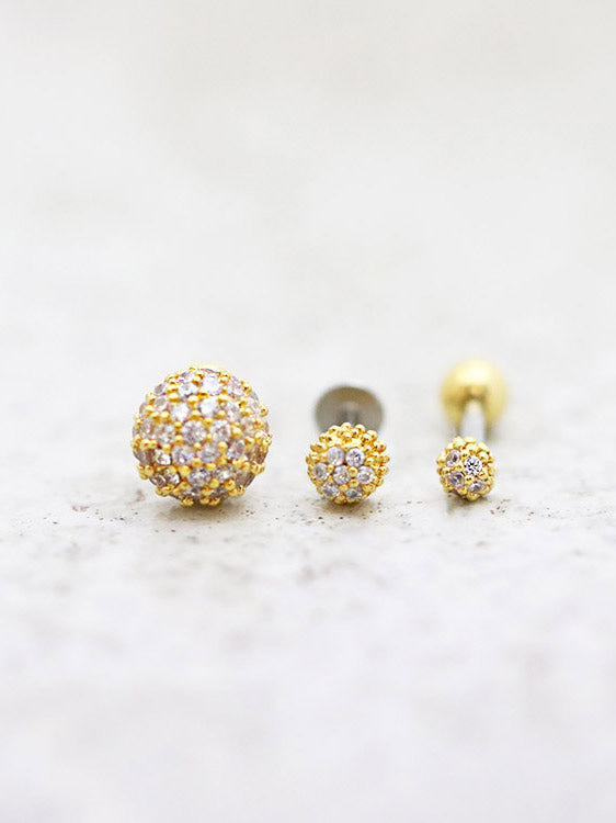 Pave Cubic ball Cartilage earring