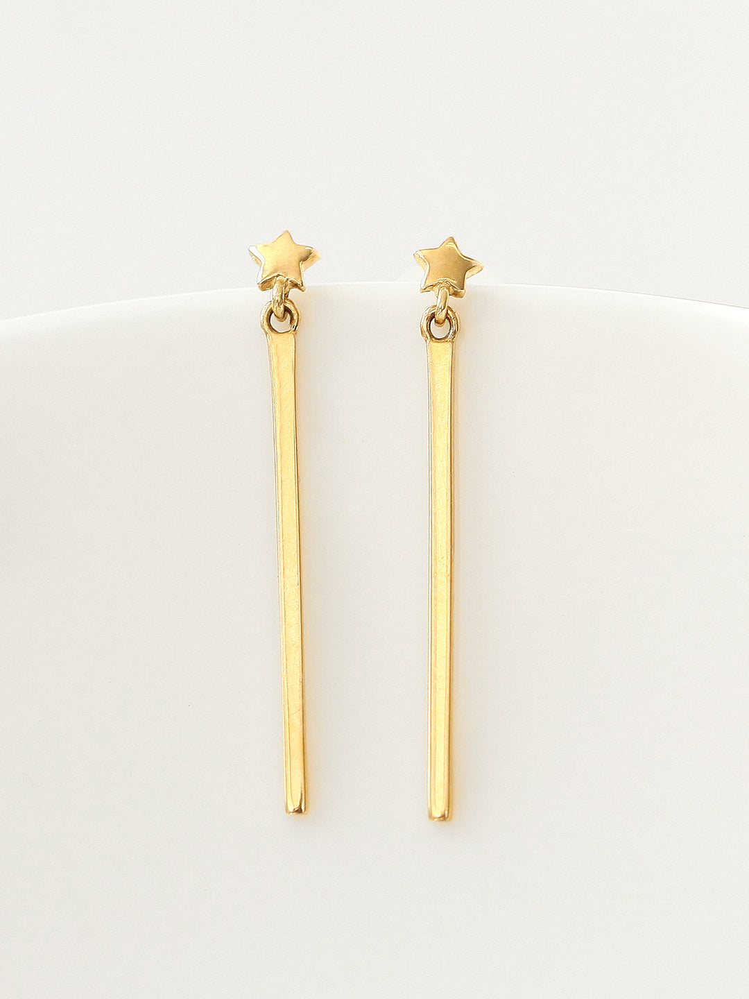 14K gold Star Stick Drop cartilage Earring 20g