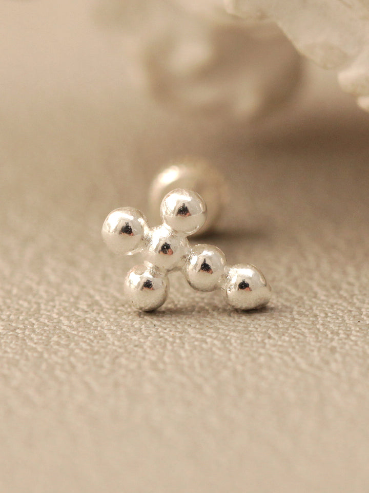 925 Silver Cross cartilage earring 20g