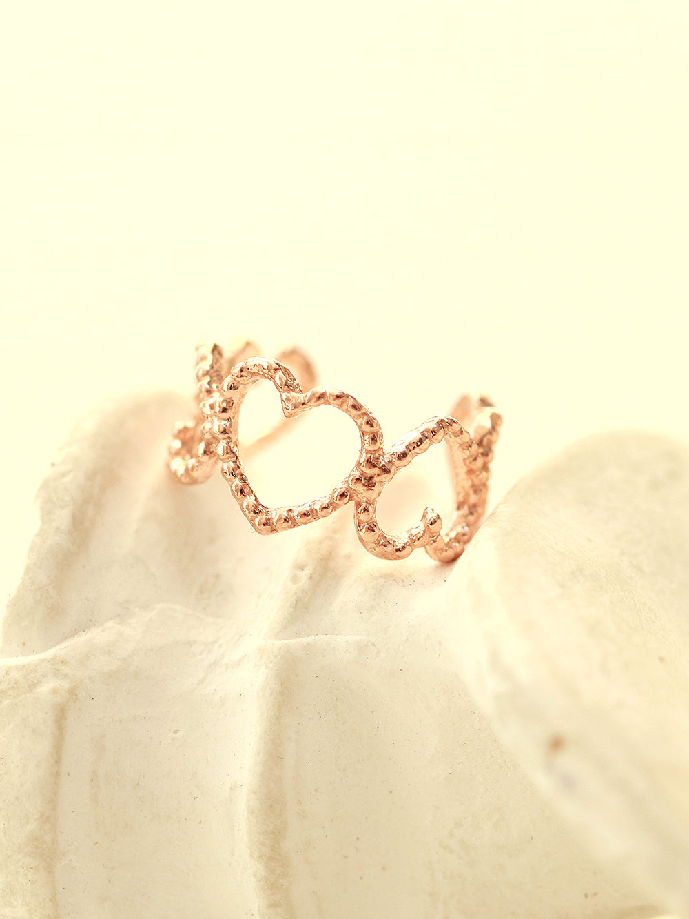 14K Gold Bubble Heart Ear Cuff