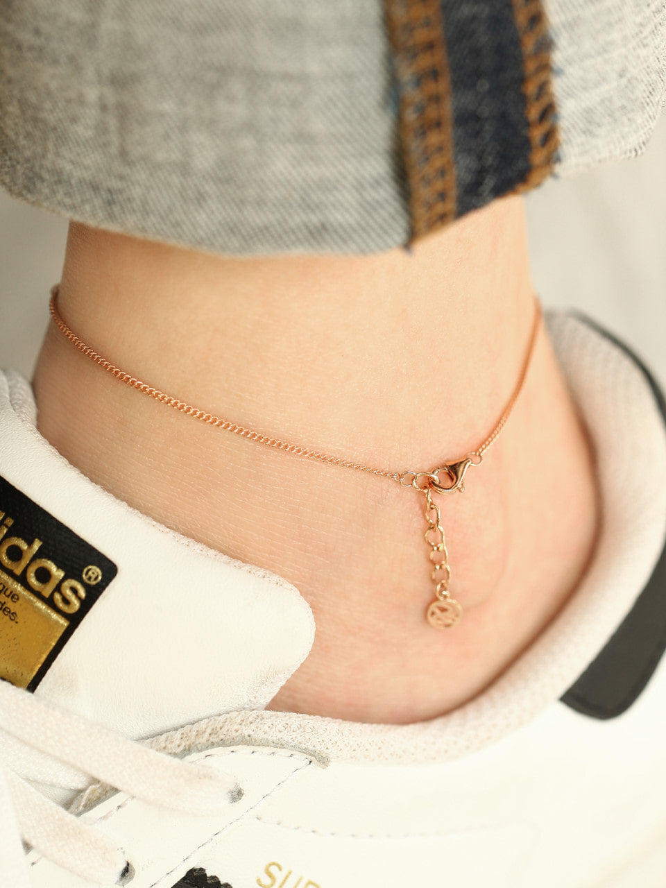 14K 18K Gold Heart Anklet