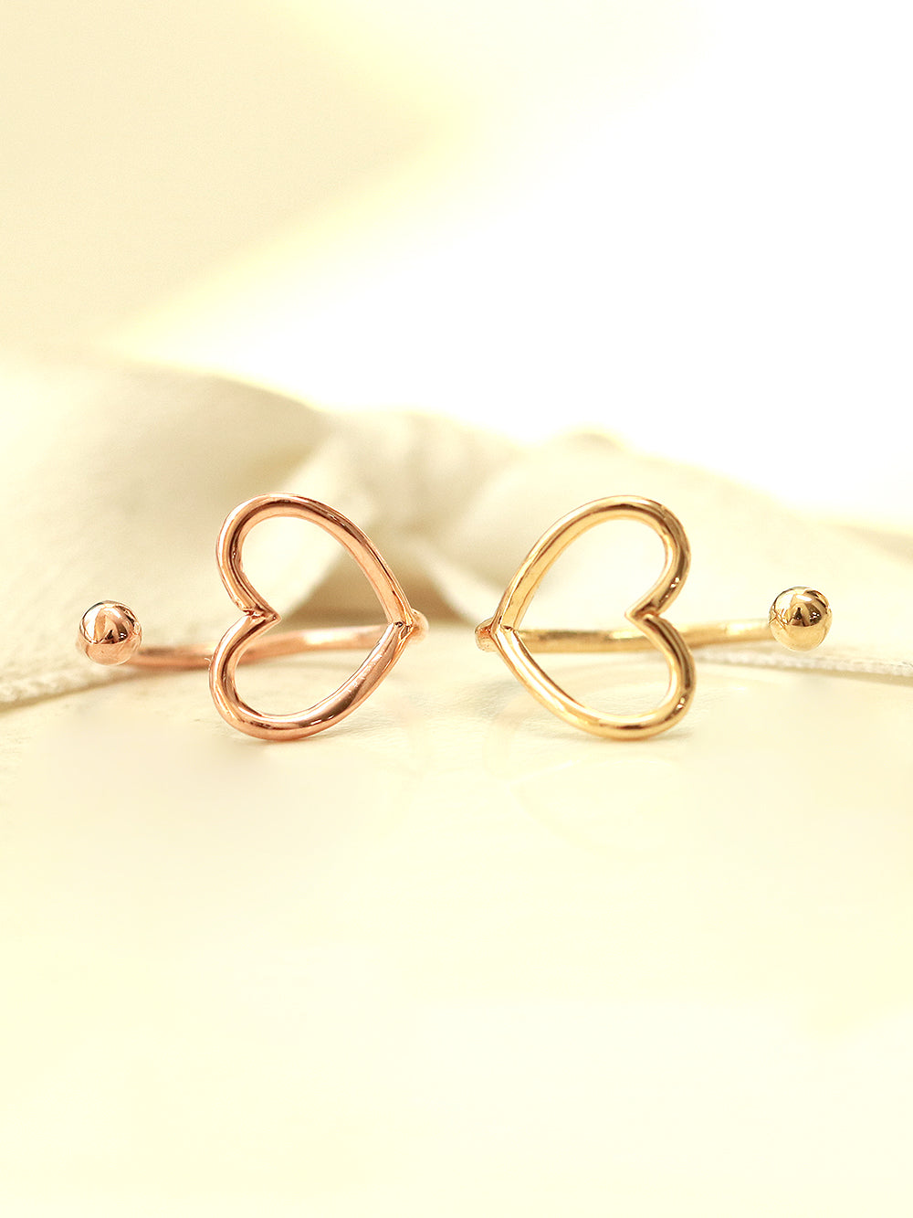 14K Gold Heart Point Ear Cuff