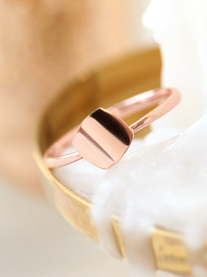 14K 18K Gold Modern Square Ring