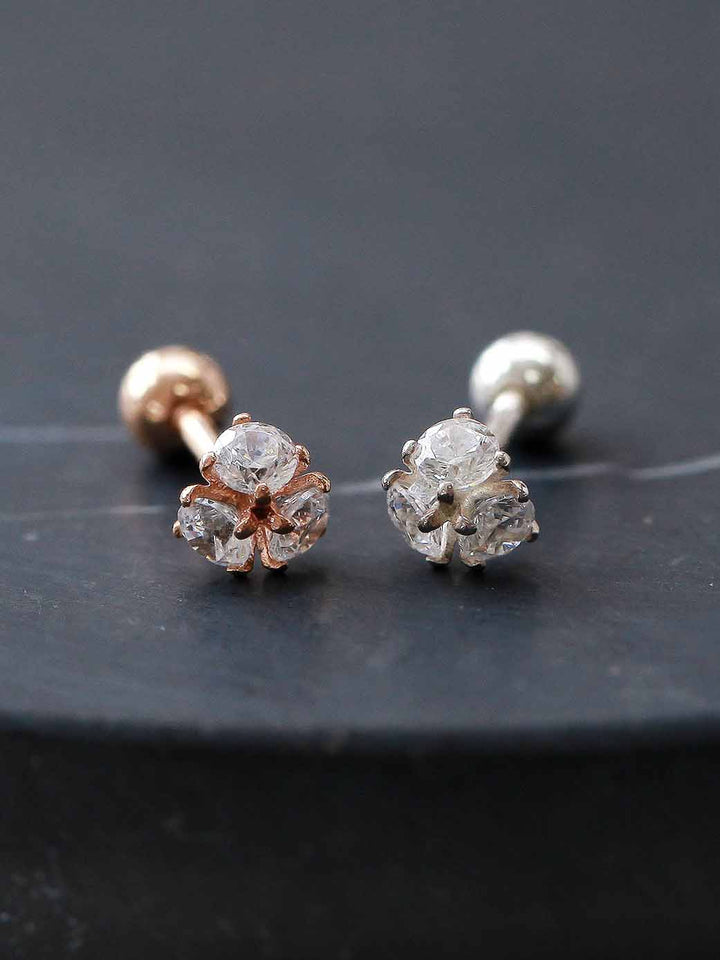 925 silver Triple Cubic cartilage earring 16g