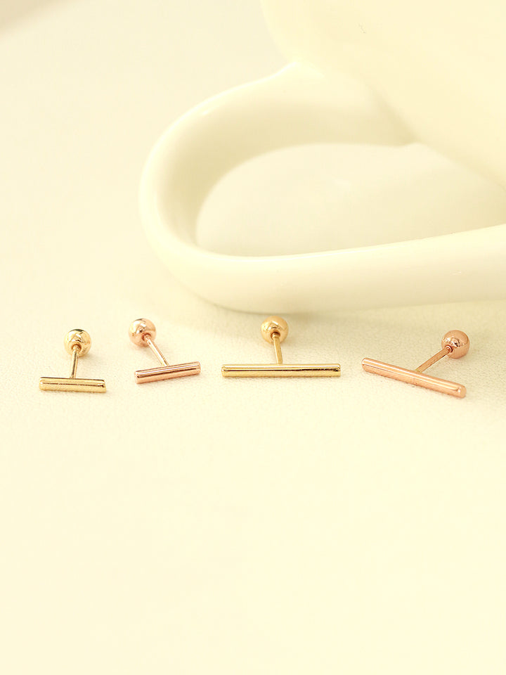 14K Gold Round Simple Stick cartilage earring 20g18g16g