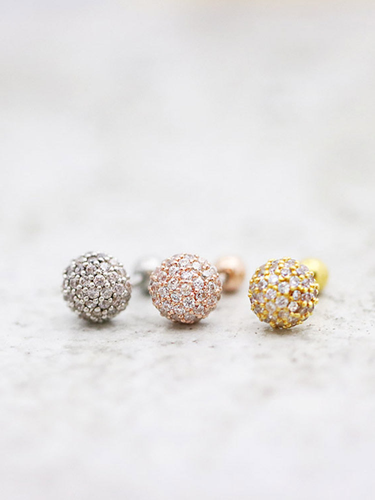 Pave Cubic ball Cartilage earring