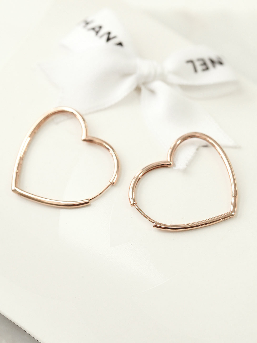 14K Gold Heart Hoop Earring