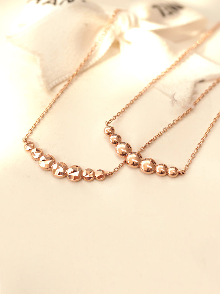 14K 18K Gold Bubble Ball Cutting Necklace