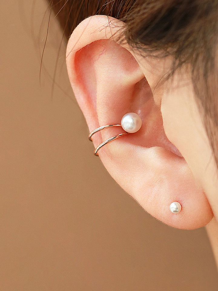 14K Gold Natural Pearl Ear Cuff