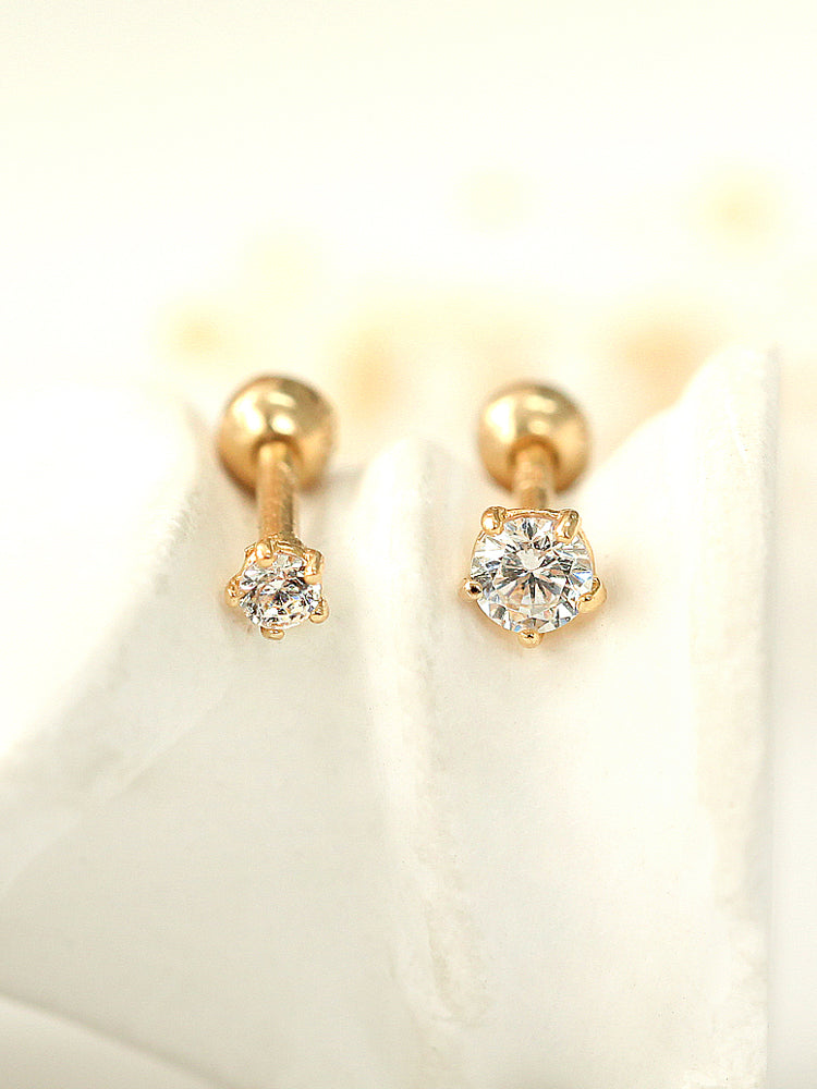 14K Gold 5 Leg Cubic Cartilage Earring 18G16G