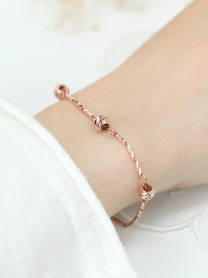 14K 18K Gold Cutting Ball Bracelet