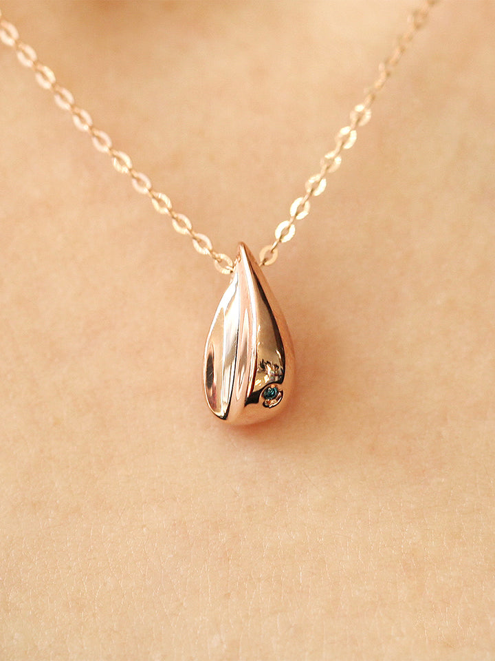 14K 18K Gold Teardrop Necklace