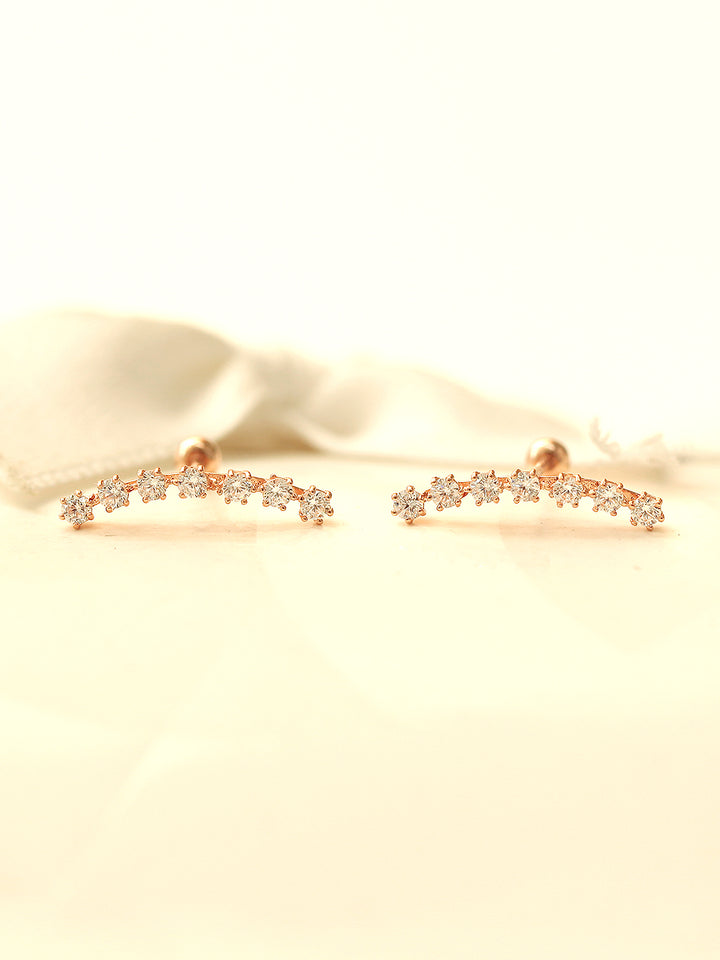 14K gold Long Curve Cubic cartilage earring 20g