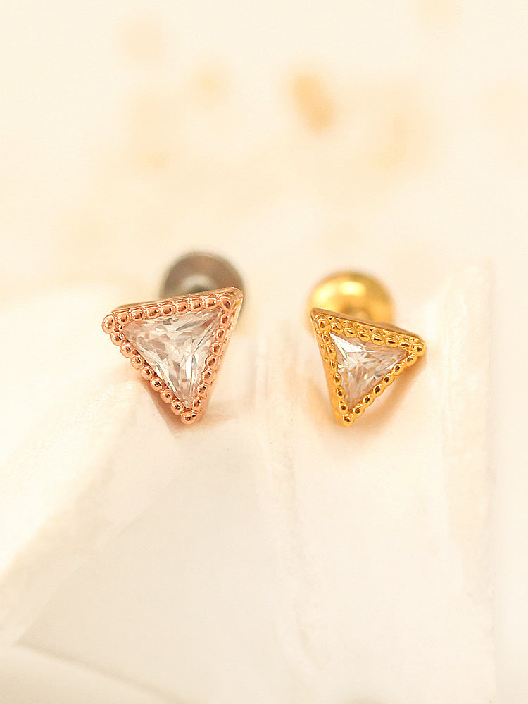 Simple Triangle CZ Cartilage earring