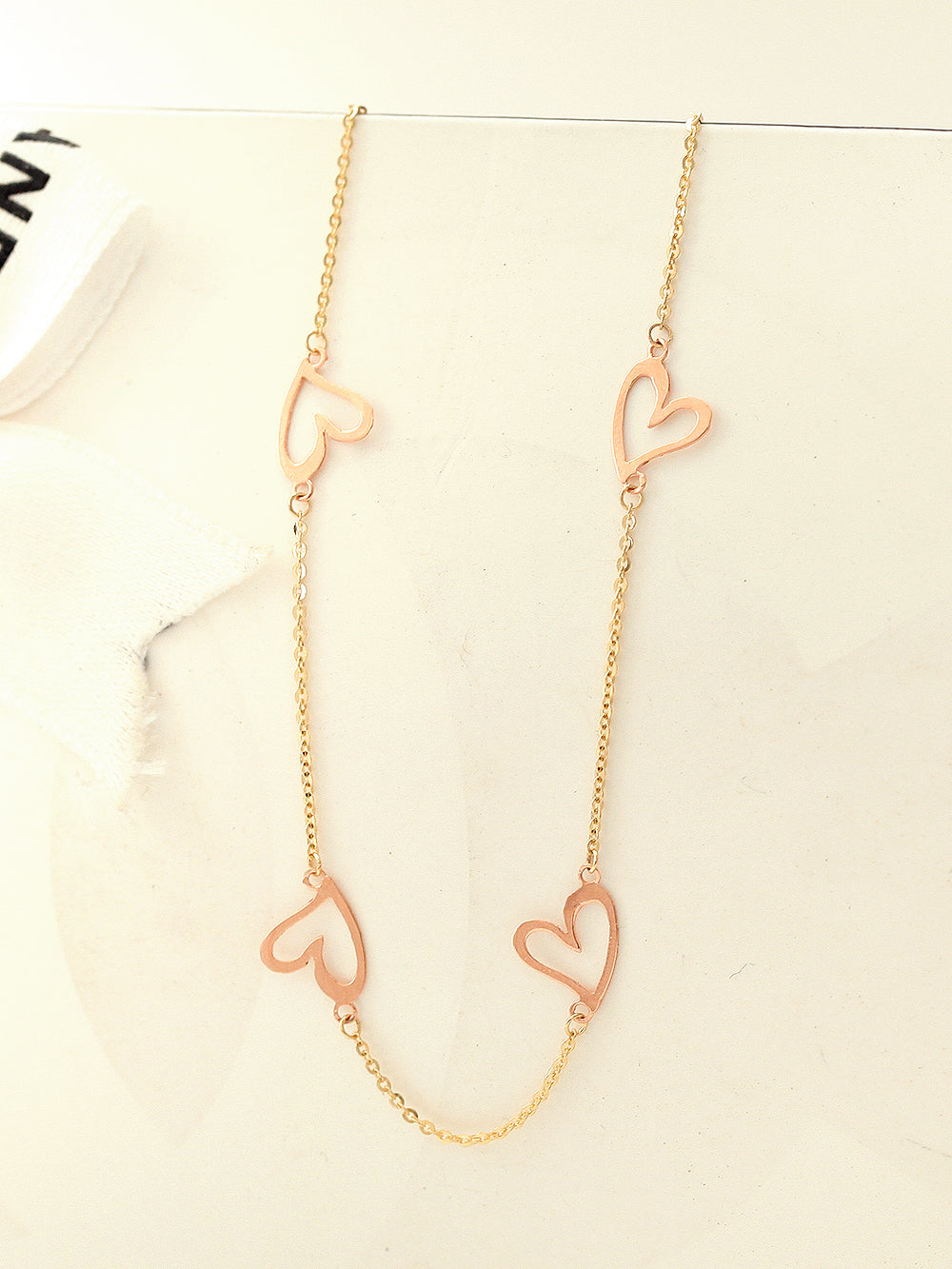 14K Gold Lovely Heart Chain Anklet Bracelet