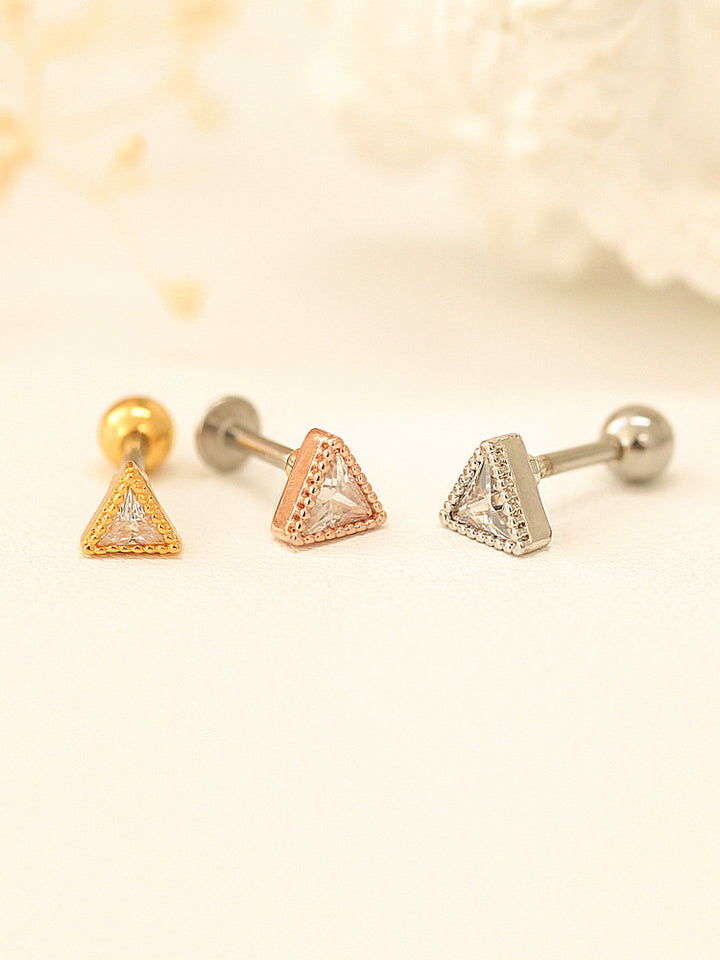 Simple Triangle CZ Cartilage earring