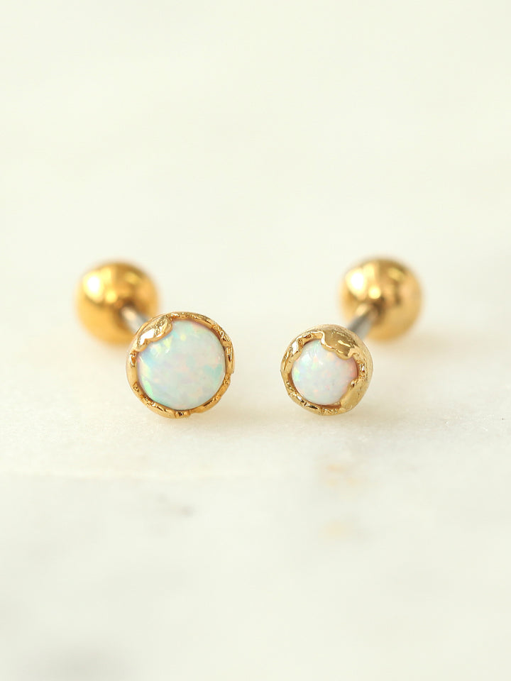 Round Opal Cartilage earring