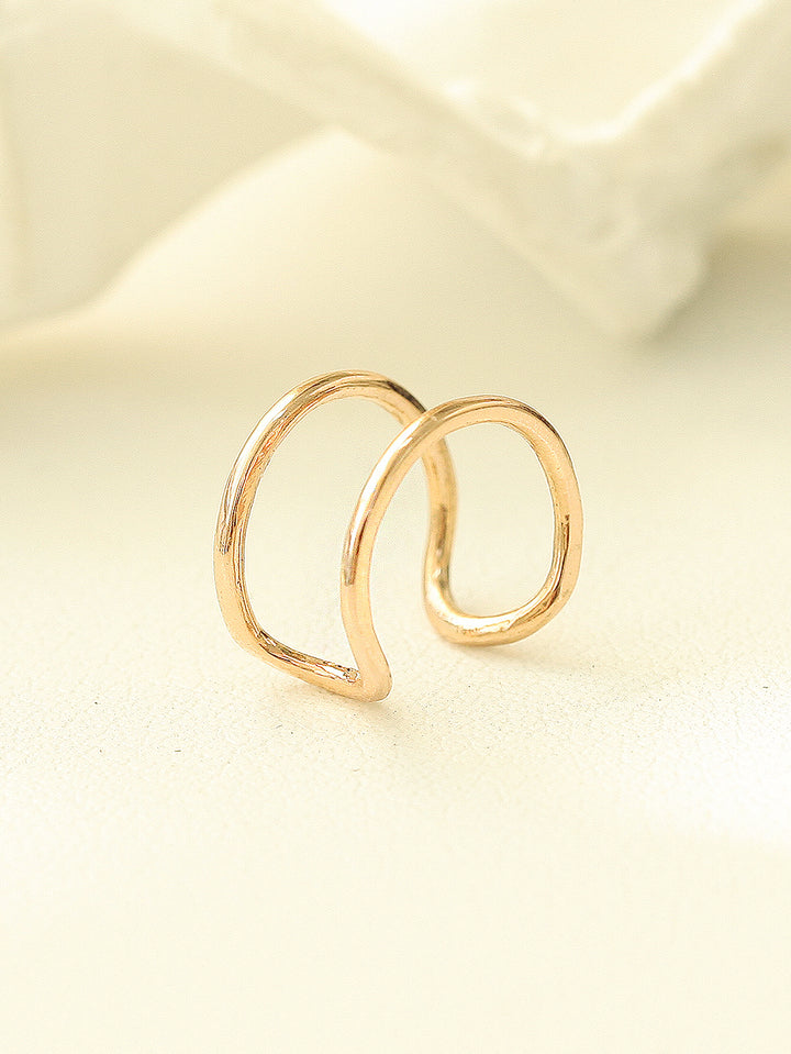 14K Gold Double Hoop Ear Cuff