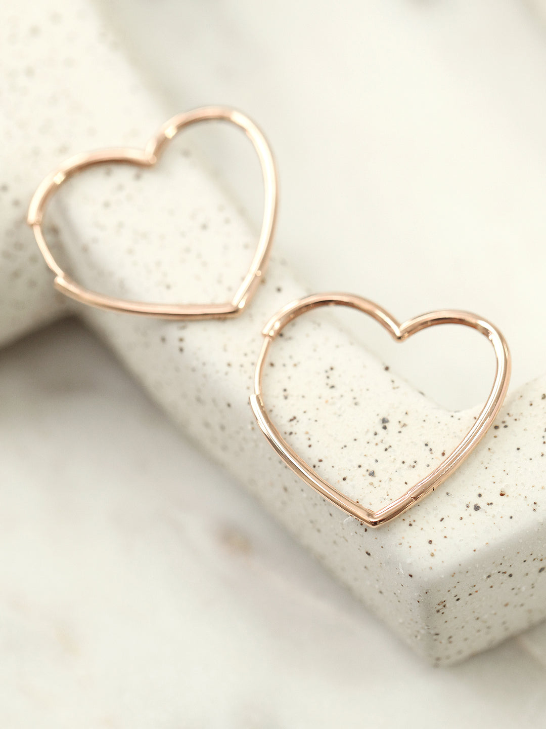 14K Gold Heart Hoop Earring