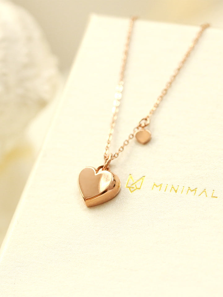 14K 18K Gold Volume Heart Necklace