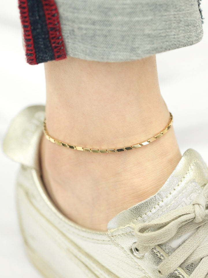 14K 18K Gold Style Chain Anklet Bracelet