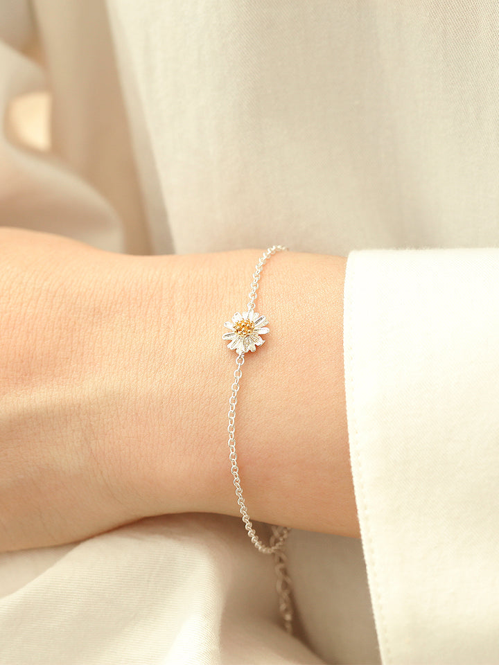 925 Silver Daisy Necklace & Bracelet