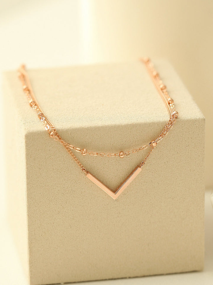 14K 18K Gold V Line Ball Anklet