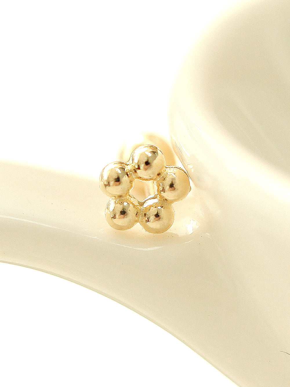 14K Gold Mini Flower Ball cartilage earring 20g